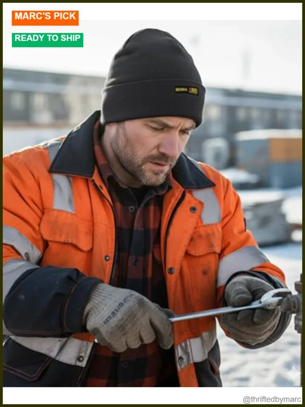 Double Layered 7oz Cotton FR Beanie - Flame Resistant Arc Rated Welding Hat